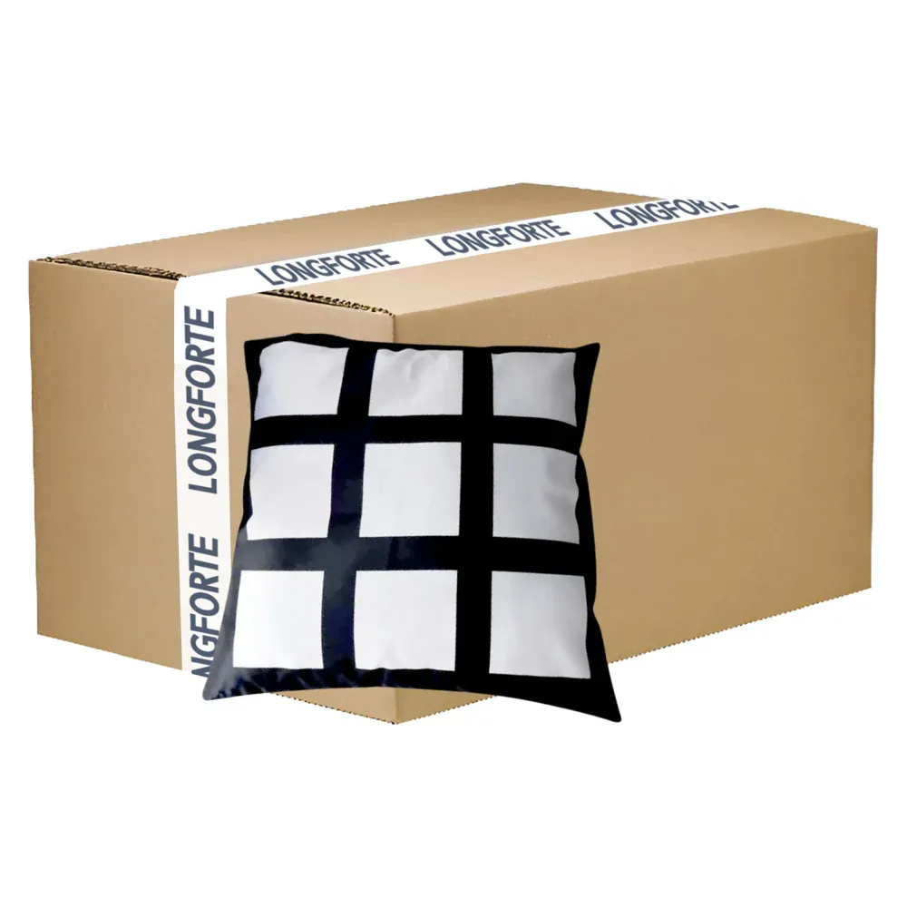 Wholesale Carton - 100 x Cushion Covers - 9 Printable Panels - Black - 40cm
