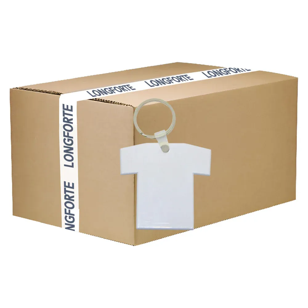Wholesale Carton - 200 x MDF Keyrings - Double-Sided - T-Shirt