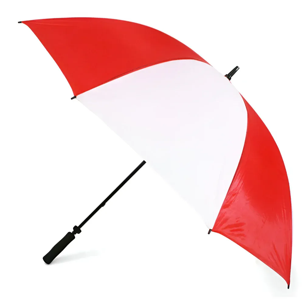 Wholesale Carton - 24 x Large 60" Sublimation Golf Umbrellas - RED/ WHITE - Image 3