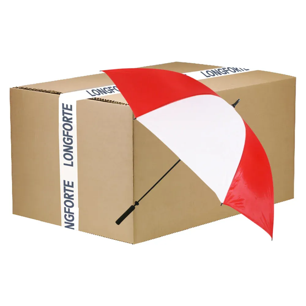 Wholesale Carton - 24 x Large 60" Sublimation Golf Umbrellas - RED/ WHITE