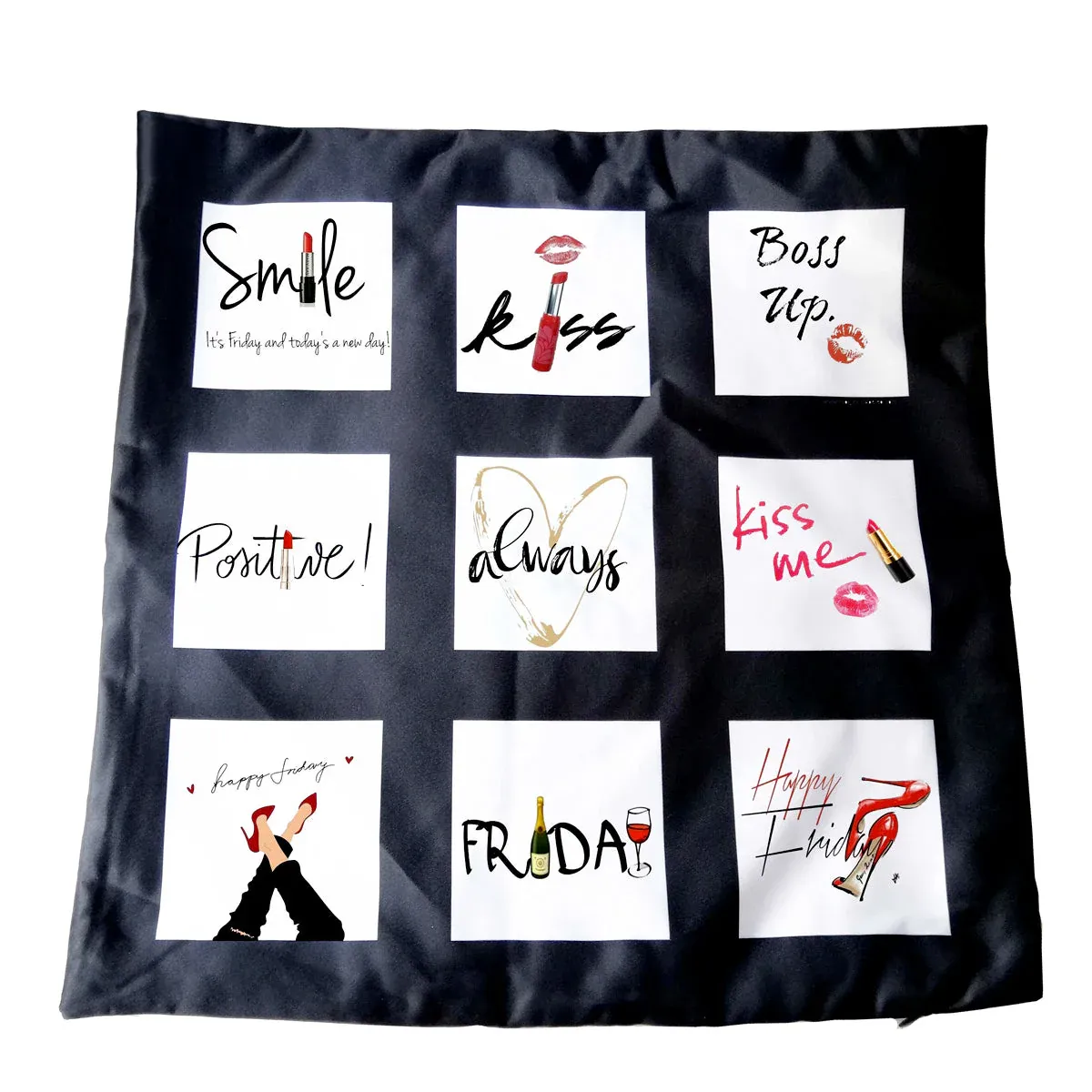 Wholesale Carton - 100 x Cushion Covers - 9 Printable Panels - Black - 40cm - Image 3