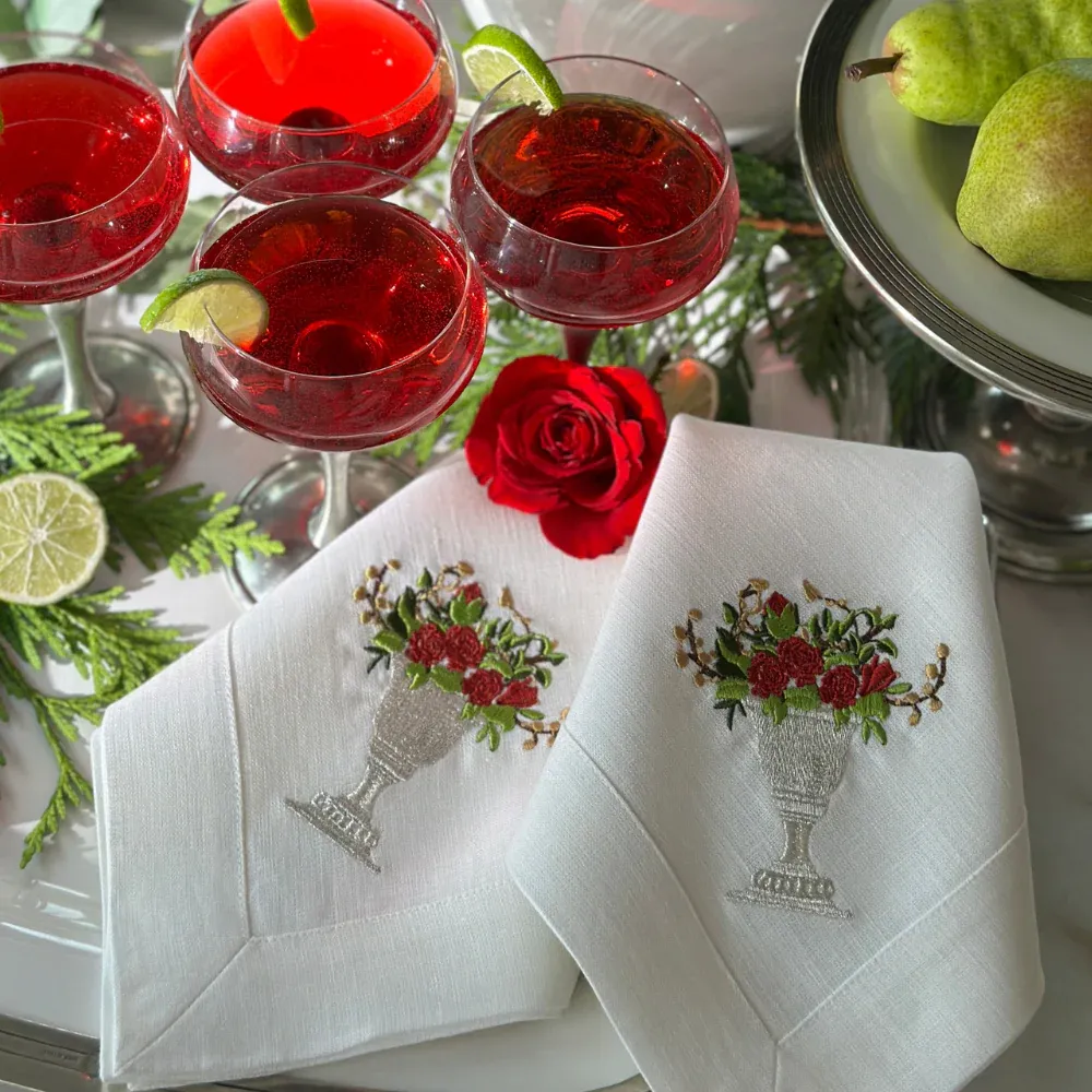 Red Rose Urna Fiorita Large Napkin - Image 3