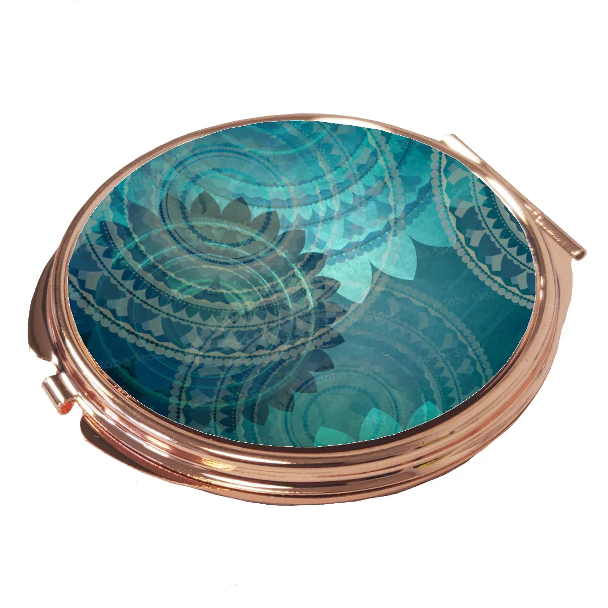 10 x Compact Mirror - Deluxe Rose Gold - Large Round - Image 2