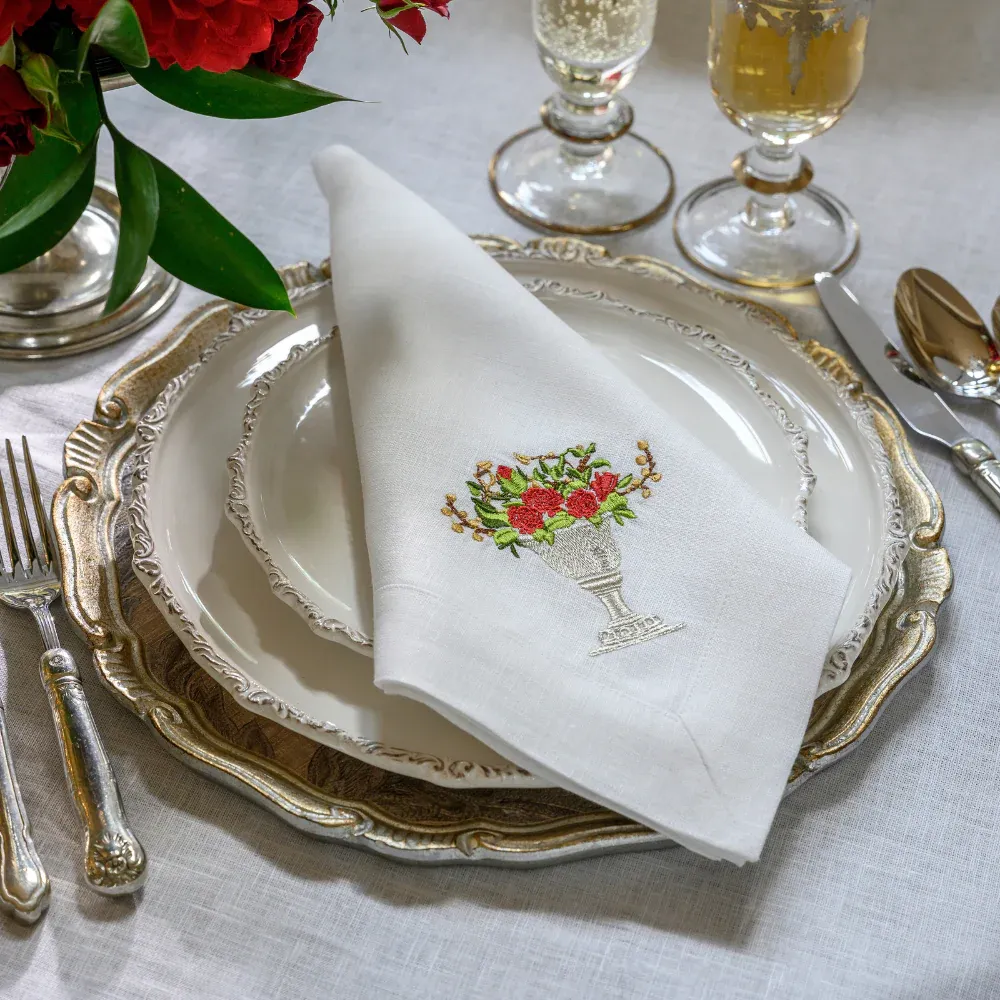 Red Rose Urna Fiorita Large Napkin - Image 2