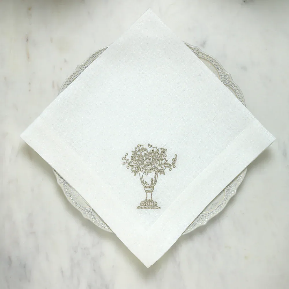 Bianco Urna Fiorita Large Napkin