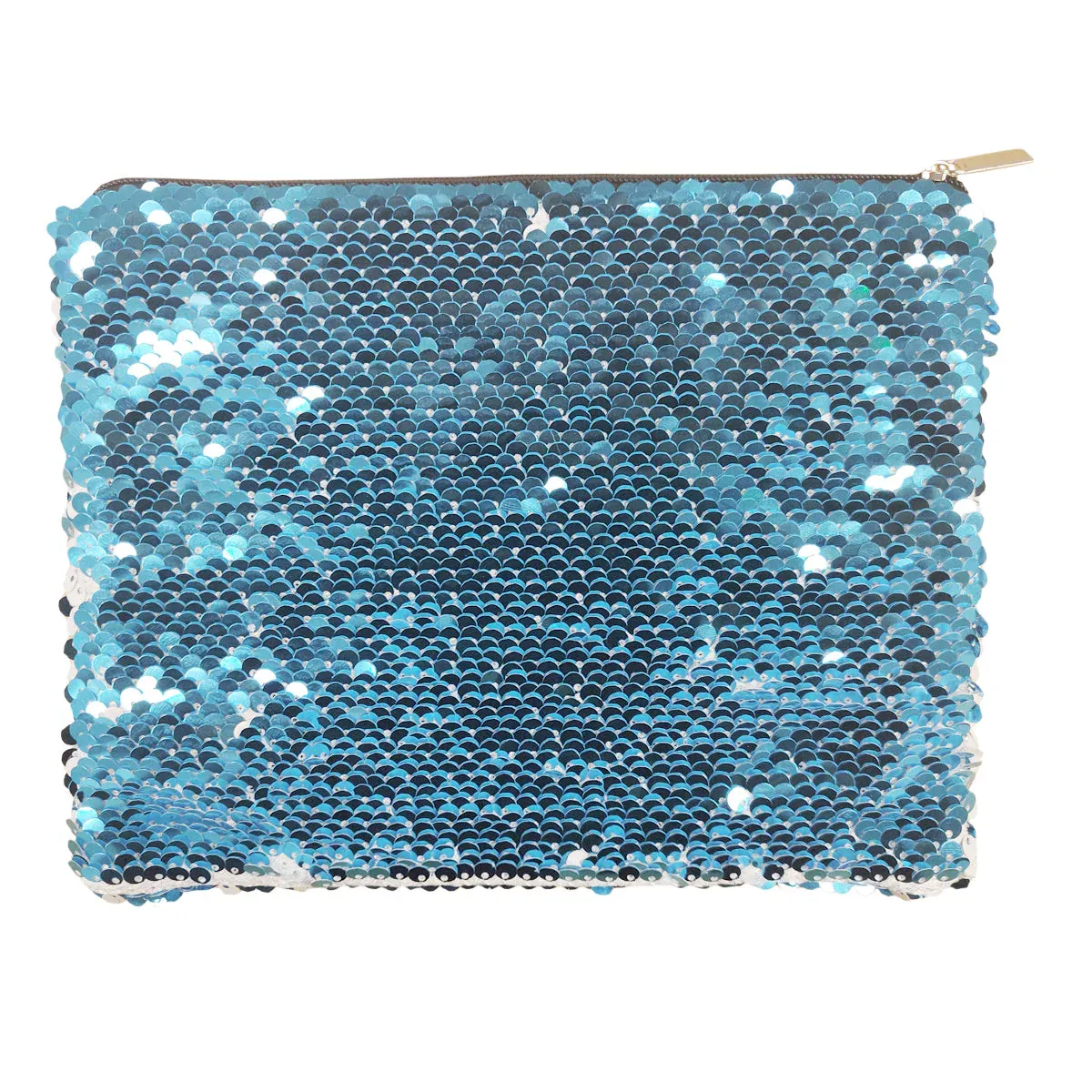 Wholesale Carton - 50 x Sequin Handbags/ Cosmetic/Purses - 15cm x 20cm - LIGHT BLUE - Image 2