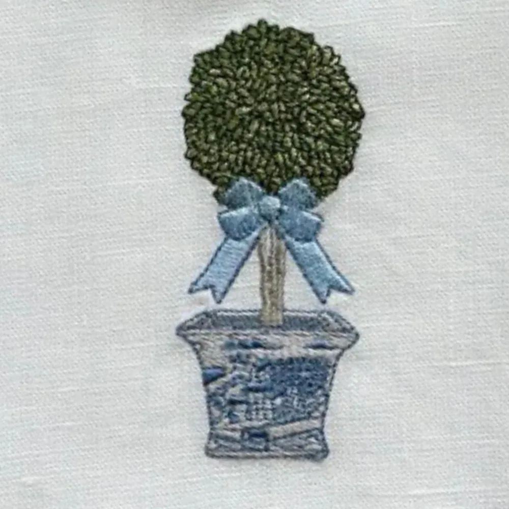 Chinoiserie Boxwood Topiary Large Napkin - Image 7