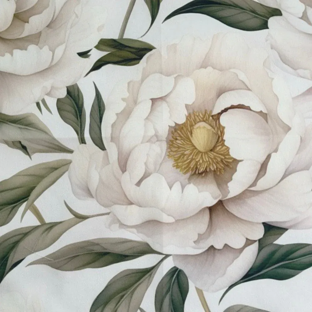 White Peony Italian Cotton Napkin - New - Image 3