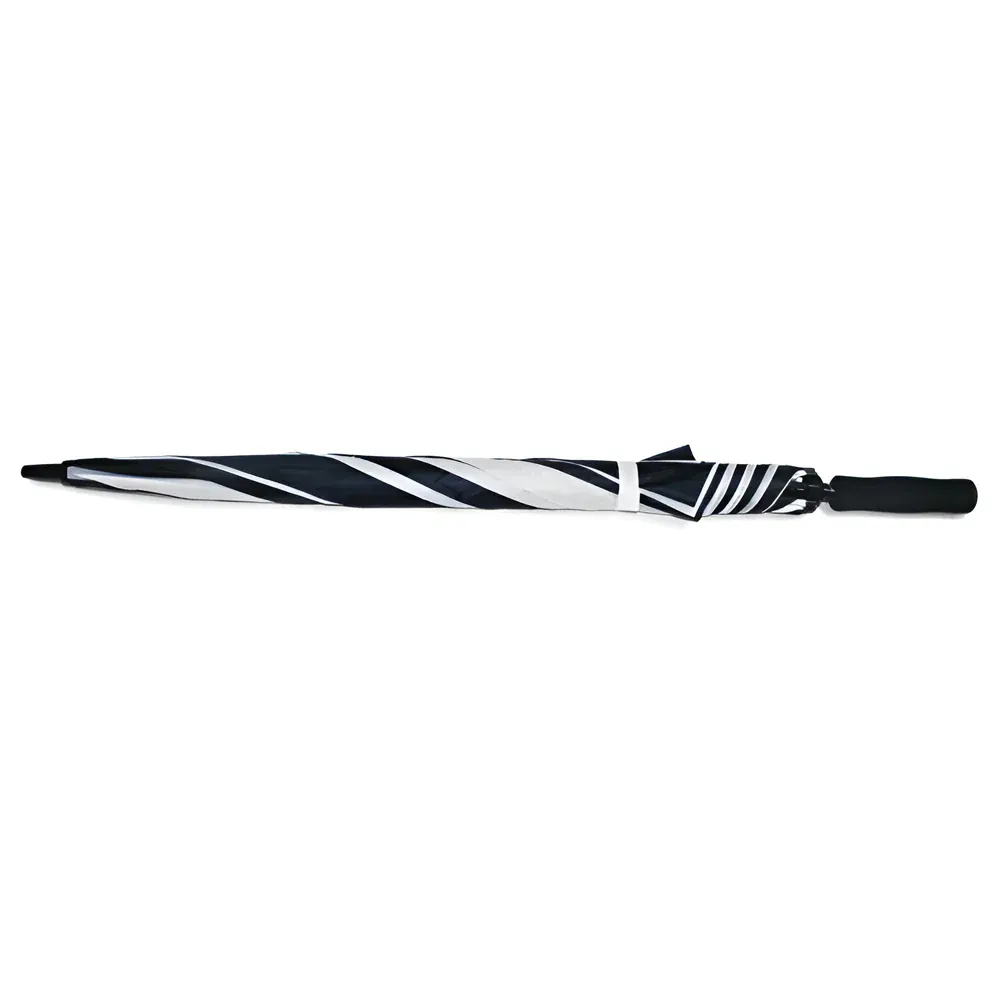 Umbrella - Large 60" Sublimation Golf Umbrellas - BLACK/ WHITE - Image 4