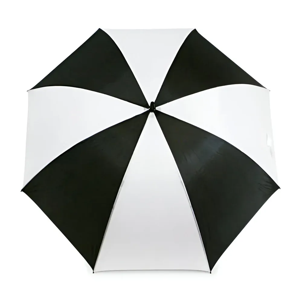 Umbrella - Large 60" Sublimation Golf Umbrellas - BLACK/ WHITE - Image 2
