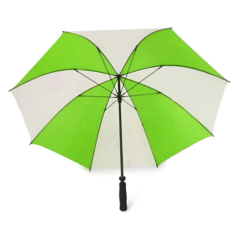 Umbrella - Large 60" Sublimation Golf Umbrellas - LIME GREEN / WHITE - Image 3