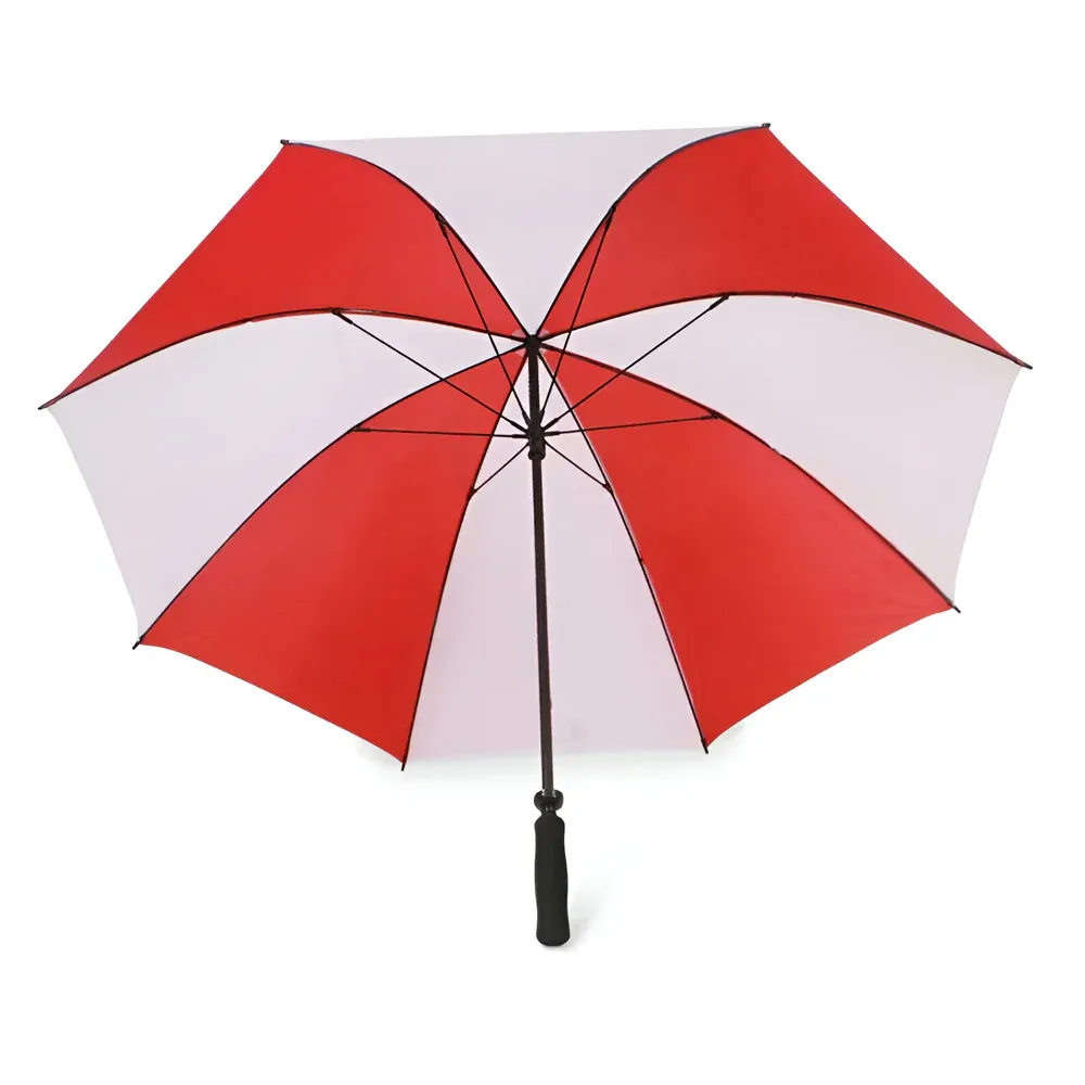 Umbrella - Large 60" Sublimation Golf Umbrellas - RED/ WHITE - Image 3