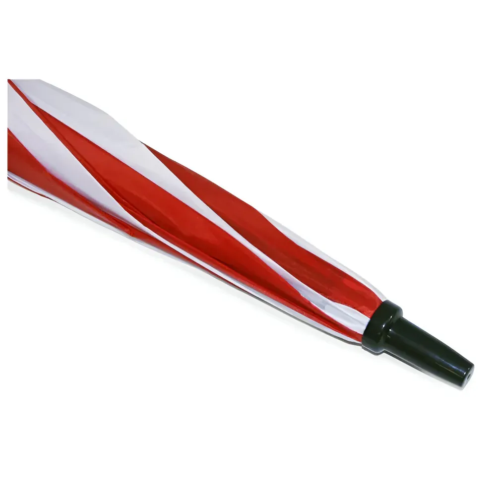 Umbrella - Large 60" Sublimation Golf Umbrellas - RED/ WHITE - Image 6