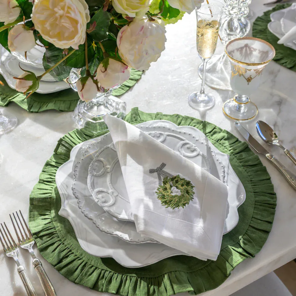 Boxwood Wreath Large Napkin - New - Image 2