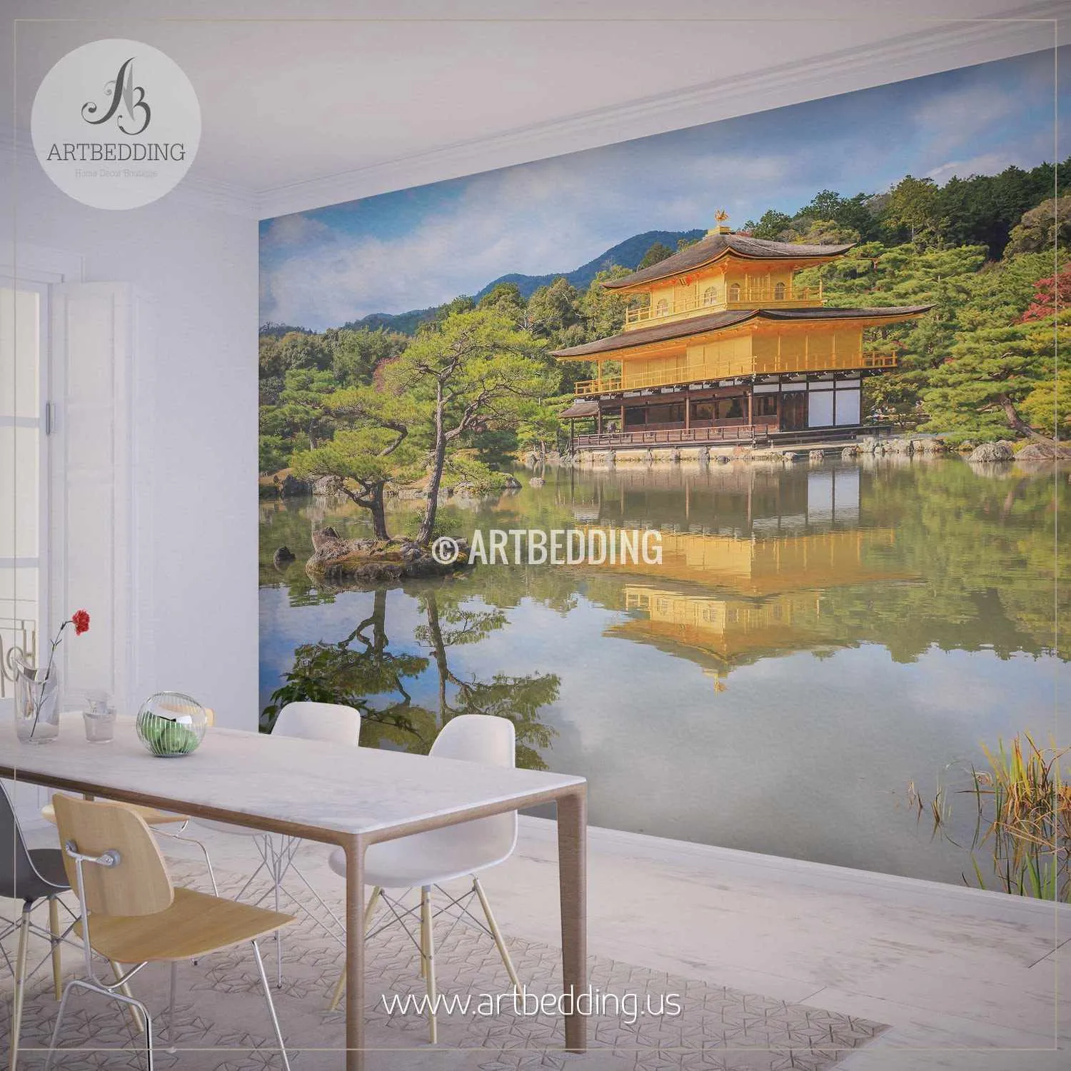 Autumn in Kyoto, Japan Forest Self Adhesive Peel & Stick, Nature wall mural - Image 2